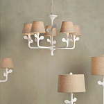 Люстра с белым каркасом и тканевыми абажурами Natural Stems варинант исполнения - 4 | Loft Concept в Перми