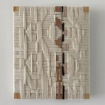 Текстильное панно ручной работы из хлопкового шнура wall panel line beige варинант исполнения - 1 | Loft Concept в Перми