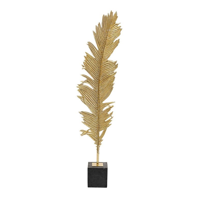 Декоративная статуя из металла Golden Feather Глянцевое золото Черный в Перми | Loft Concept 