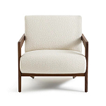Кресло с обивкой из белого букле Armchair White Boucle варинант исполнения - 4 | Loft Concept в Перми