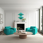 Подвесной вязаный бирюзовый светильник «Звезда Востока 02» варинант исполнения - 1 | Loft Concept в Перми