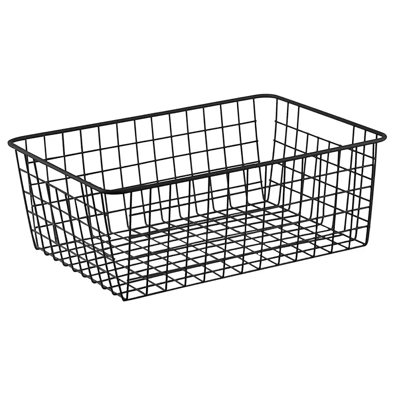 Корзина для хранения железная Iron Basket M Белый Черный Корзина для хранения железная Iron Basket M Белый Черный в Перми | Loft Concept