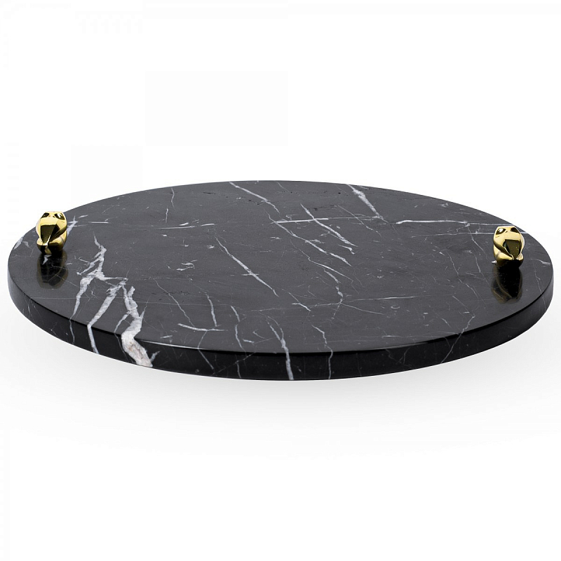 Поднос ACOLYTE ENTERTAINING PLATTER MARBLE & BRONZE Черный в Перми | Loft Concept 