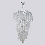 Люстра с прозрачными и белыми подвесками в виде лепестков FAIRYTREE Light варинант исполнения - 2 | Loft Concept в Перми