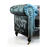 Диван в Лофт Честерфильд граффити из винтажной кожи GRAFFITI PARA Chesterfield варинант исполнения - 4 | Loft Concept в Перми