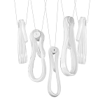 Подвесной светильник белого цвета с 6-ю изогнутыми плафонами Flow Loop варинант исполнения - 8 | Loft Concept в Перми