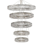 Многоярусная Люстра Elizabeth Хром Вертикальная композиция из пяти хрустальных светильников варинант исполнения - 1 | Loft Concept в Перми