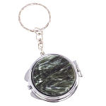 Зеркало брелок карманное двухстороннее из натурального камня Серафинит Stone Mirrors варинант исполнения - 5 | Loft Concept в Перми