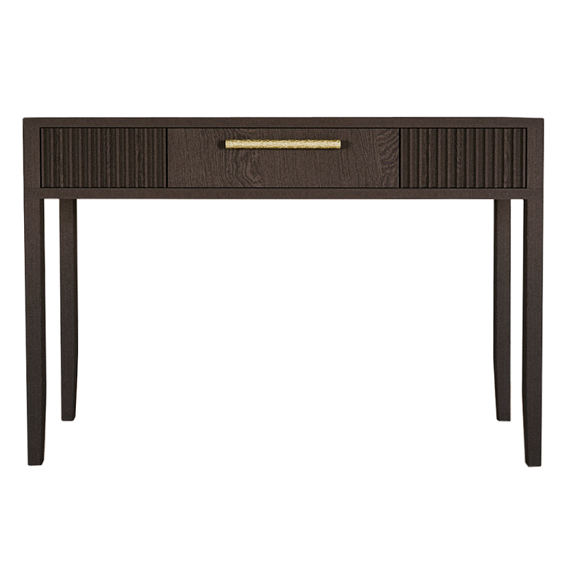 Элегантная Консоль Primo с выдвижным ящиком Темный орех Темный дуб Золотой в Перми | Loft Concept 