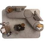 Угловой диван Calypso с поворотным механизмом и пуфом   варинант исполнения - 6 | Loft Concept в Перми