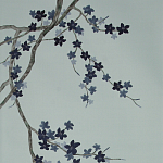 Обои ручная роспись Cherry Tree Original colourway on Adam Grey dyed silk варинант исполнения - 2 | Loft Concept в Перми