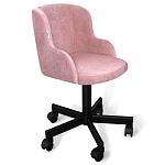 Стул с мягкой розовой обивкой из велюра и подъемно-поворотным механизмом на черных колесиках Harper Pink варинант исполнения - 1 | Loft Concept в Перми