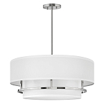 Потолочный светильник с двухслойным белым текстильным абажуром Hinkley варинант исполнения - 9 | Loft Concept в Перми