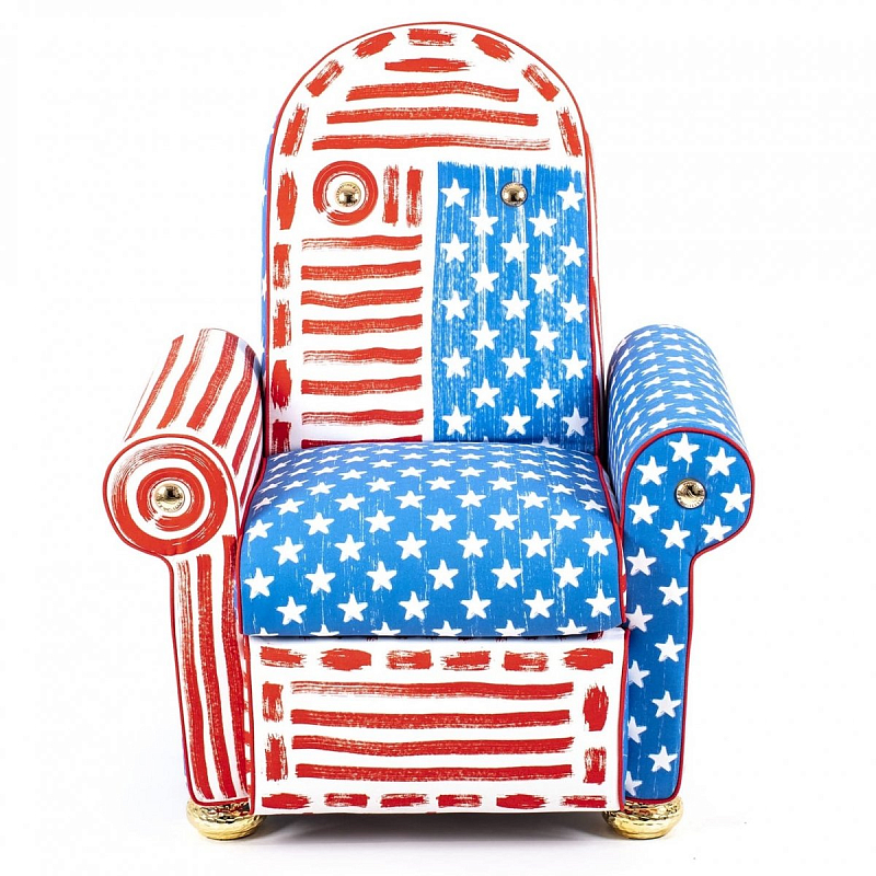 Кресло Seletti Lazy Painter USA Белый Красный Синий в Перми | Loft Concept 