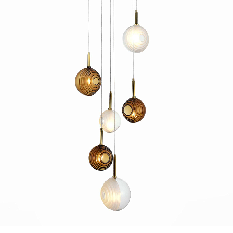 Люстра светодиодная с сферическими стеклянными плафонами Splatter  в Перми | Loft Concept 