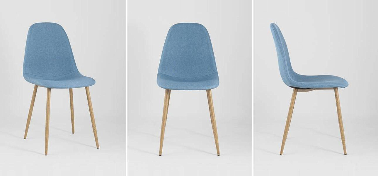 Стул Archie Chair Ткань Голубая Рогожка Стул Archie Chair Ткань Голубая Рогожка - Loft-Concept в Перми