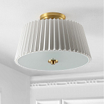 Потолочный светильник с белым плиссированным абажуром Ganglion варинант исполнения - 3 | Loft Concept в Перми