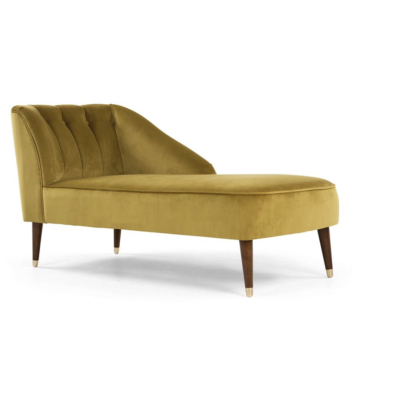 Кушетка Chaise Longue, Antique Gold Velvet Желтый в Перми | Loft Concept 