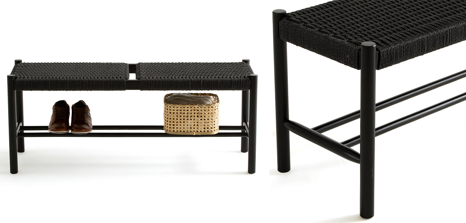 Банкетка Enzo Wicker Black Banquet Банкетка Enzo Wicker Black Banquet - Loft-Concept в Перми