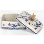 Фарфоровая шкатулка с бронзовой стрекозой Blue and White варинант исполнения - 6 | Loft Concept в Перми