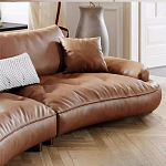 Диван кожаный с каркасом из массива дерева Medieval Furniture варинант исполнения - 6 | Loft Concept в Перми