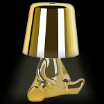 Настольная лампа фигурная золотого цвета с гладким абажуром Высота 16 см Sophia варинант исполнения - 3 | Loft Concept в Перми