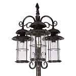 Уличный фонарь с тремя стеклянными плафонами и коваными элементами Elysian Lanterns варинант исполнения - 4 | Loft Concept в Перми