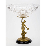 Чаша стеклянная прозрачная на бронзовой подставке с фигуркой девушки Eden Garden варинант исполнения - 3 | Loft Concept в Перми