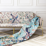 Трехместный диван на металлическом каркасе с цветочным принтом в стиле шинуазри Chinoiserie Birds on a Tree Sofa варинант исполнения - 8 | Loft Concept в Перми