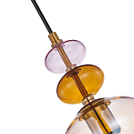 Подвесной светильник со стеклянным плафоном в форме бокала янтарного цвета Prestige варинант исполнения - 3 | Loft Concept в Перми