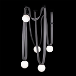 Подвесной светильник с серыми кожаными ремнями и белыми стеклянными плафонами в виде шаров Flos Wireline Lighting варинант исполнения - 6 | Loft Concept в Перми