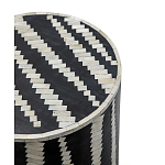 Приставной круглый столик с инкрустацией Black and White Geometry Stool варинант исполнения - 2 | Loft Concept в Перми