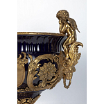 Чаша темно-синего цвета с фигурками ангелов и рельефным декором Eden Garden porcelain and bronze варинант исполнения - 5 | Loft Concept в Перми