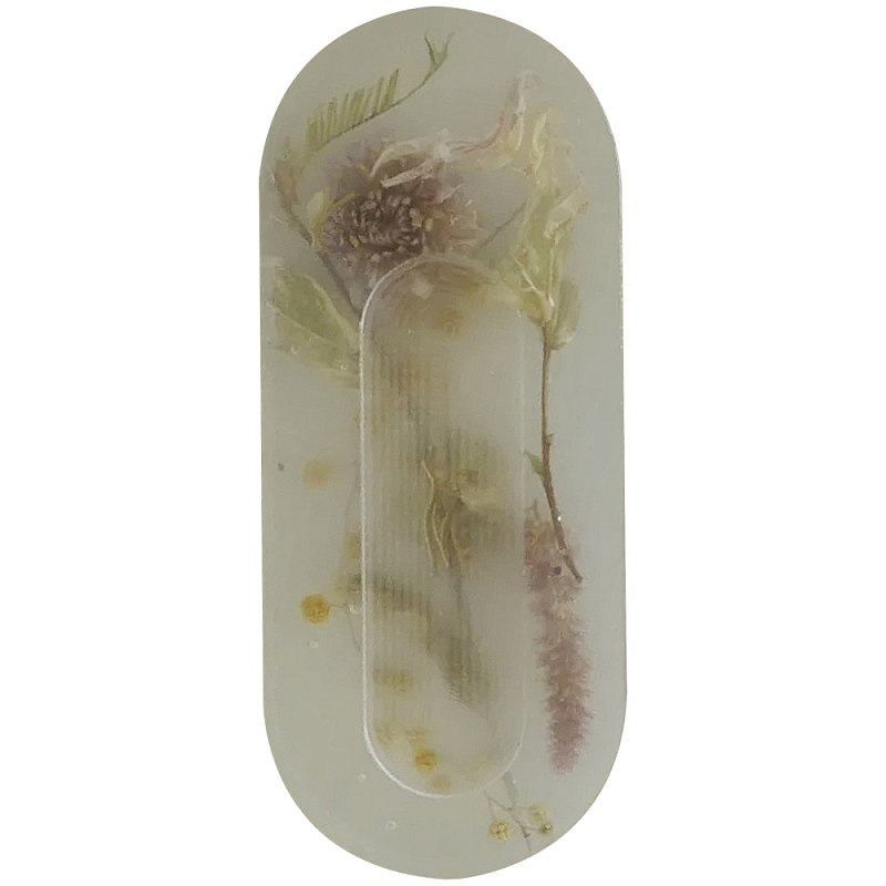 Подставка под благовония из эпоксидной смолы с цветами белая Epoxy Resin Flowers Incense Oval Stand White Белый в Перми | Loft Concept 