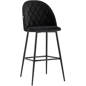 Барный Стул Miruna Rhombus Черный Велюр
