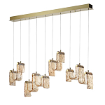 Подвесной светильник линейный с плафонами волнистой формы из фактурного стекла Big Wave варинант исполнения - 6 | Loft Concept в Перми