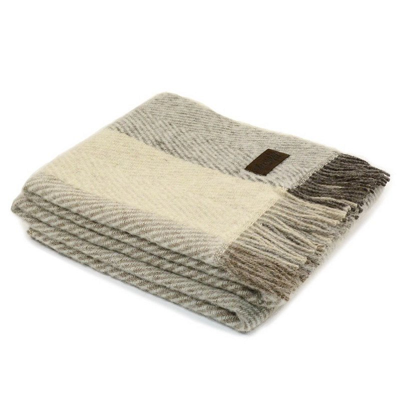 Плед VADSO SPINA 1001 Marzotto Бежево-серый в Перми | Loft Concept 