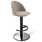 Барный стул вращающийся со спинкой Бежевый Велюр Vendramin Chair варинант исполнения - 1 | Loft Concept в Перми