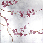 Обои ручная роспись Cherry Tree Special Colourway on Sterling Silver gilded paper варинант исполнения - 1 | Loft Concept в Перми