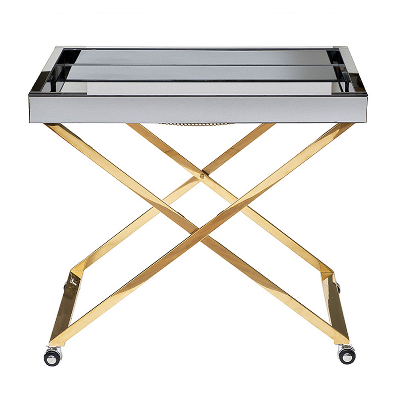 Стол сервировочный с зеркальной столешницей Splendid Serving Table Золотой Хром в Перми | Loft Concept 