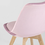 Стул с мягким велюровым сиденьем Arvika Pink варинант исполнения - 6 | Loft Concept в Перми