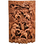 Панно из дерева пирамида из слонов Panel With Animals варинант исполнения - 1 | Loft Concept в Перми