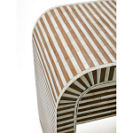 Тумбочка прикроватная с ящиком Tofino Stripes Bone Inlay Bedside Beige варинант исполнения - 4 | Loft Concept в Перми