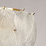 Люстра на цепи с прозрачными стеклянными подвесками в виде листьев Textured Glass Chandelier варинант исполнения - 6 | Loft Concept в Перми