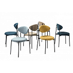 Стул металлический с мягкой спинкой и сиденьем из велюра Alfie Chair варинант исполнения - 8 | Loft Concept в Перми