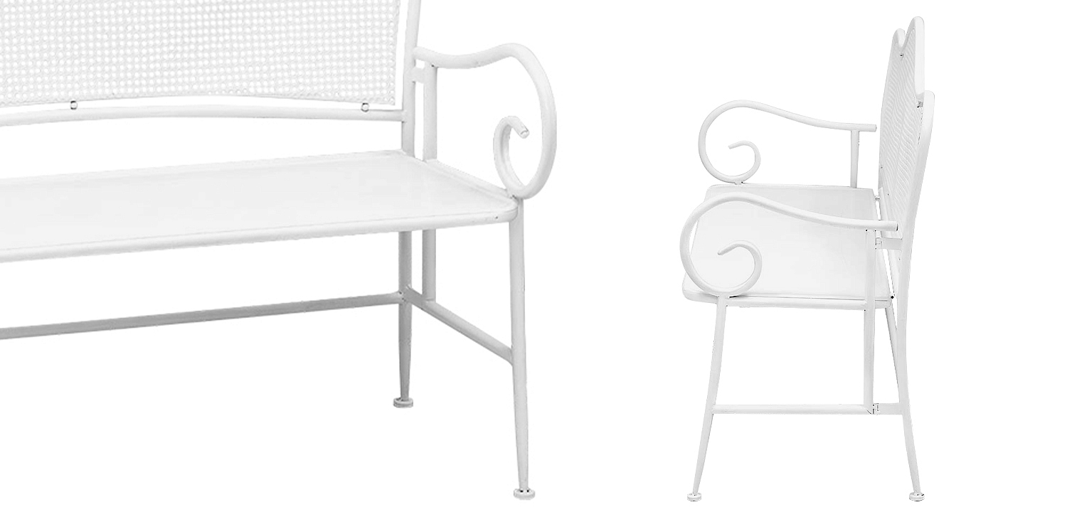Скамья белая в стиле прованс Miah Bench White Скамья белая в стиле прованс Miah Bench White - Loft-Concept в Перми