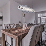 Подвесной светильник линейный с прозрачными стеклянными шарами разного диаметра Eurofase варинант исполнения - 9 | Loft Concept в Перми