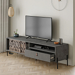 ТВ-тумба с раздвижными дверцами Mallin Metal TV Stand варинант исполнения - 3 | Loft Concept в Перми