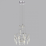 Люстра подвесная из металла с хрустальными подвесками прозрачного цвета Quasar 41 варинант исполнения - 12 | Loft Concept в Перми