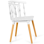 Пластиковый стул на ножках из массива бука Ferret Spiral White варинант исполнения - 3 | Loft Concept в Перми